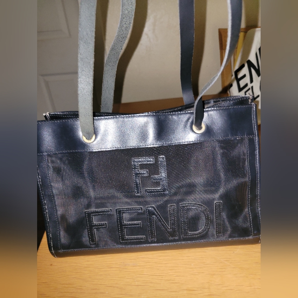 FENDI Black mesh small tote - Picture 6 of 6